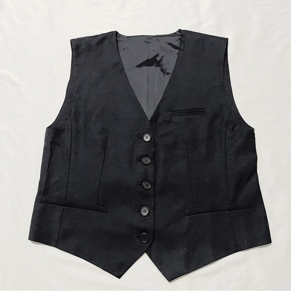 Black Wool Suit Vest - Picture 3 of 7